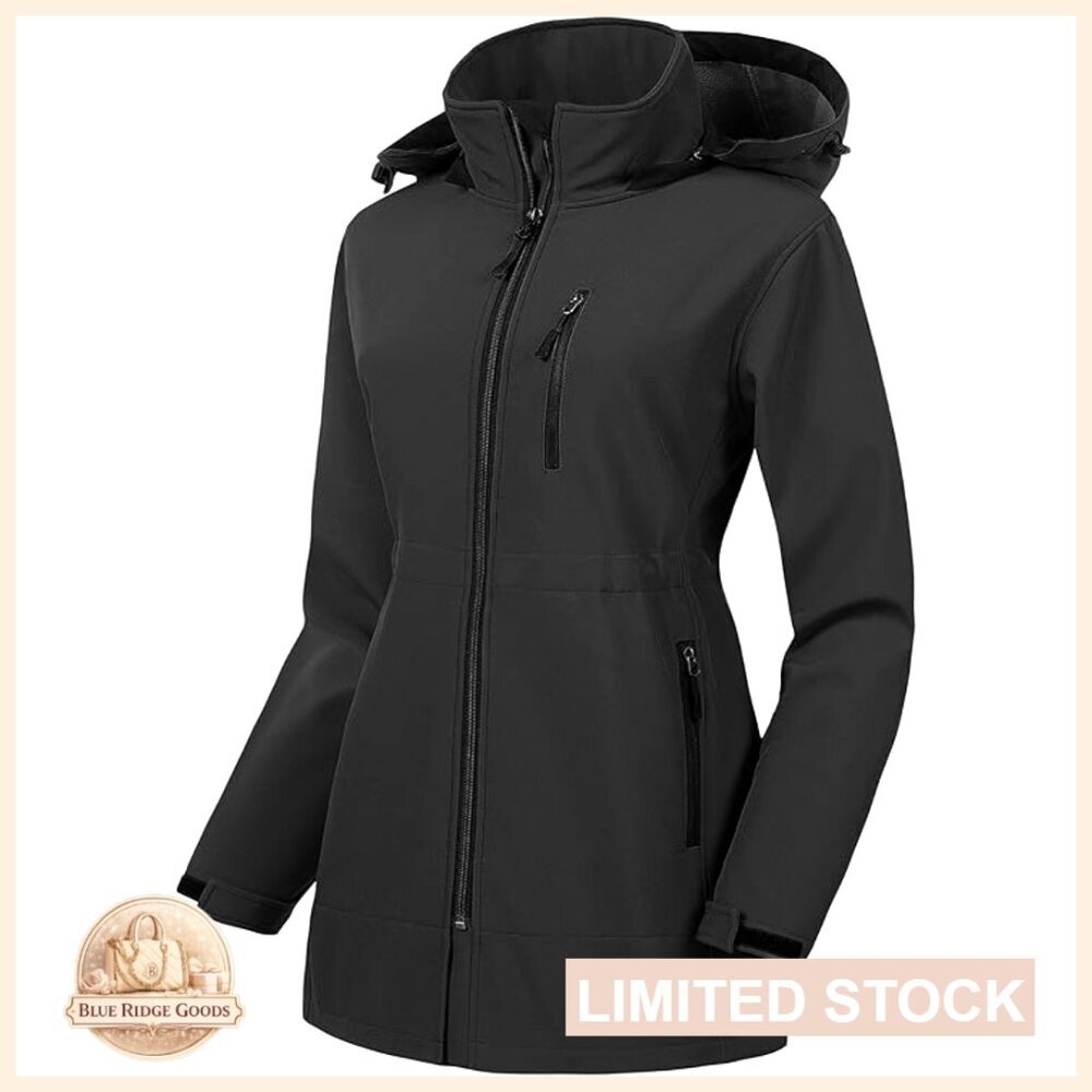 Long Trench Coat Waterproof Fleece Lined Windbreaker Plus Size Modern Chic